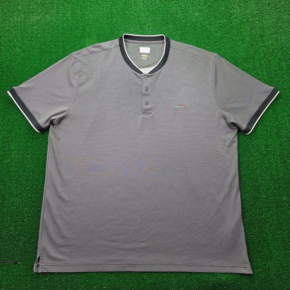 Greg Norman PlayDry Performance Golf Polo Shirt Mens 2XL Mandarin Collar Blade